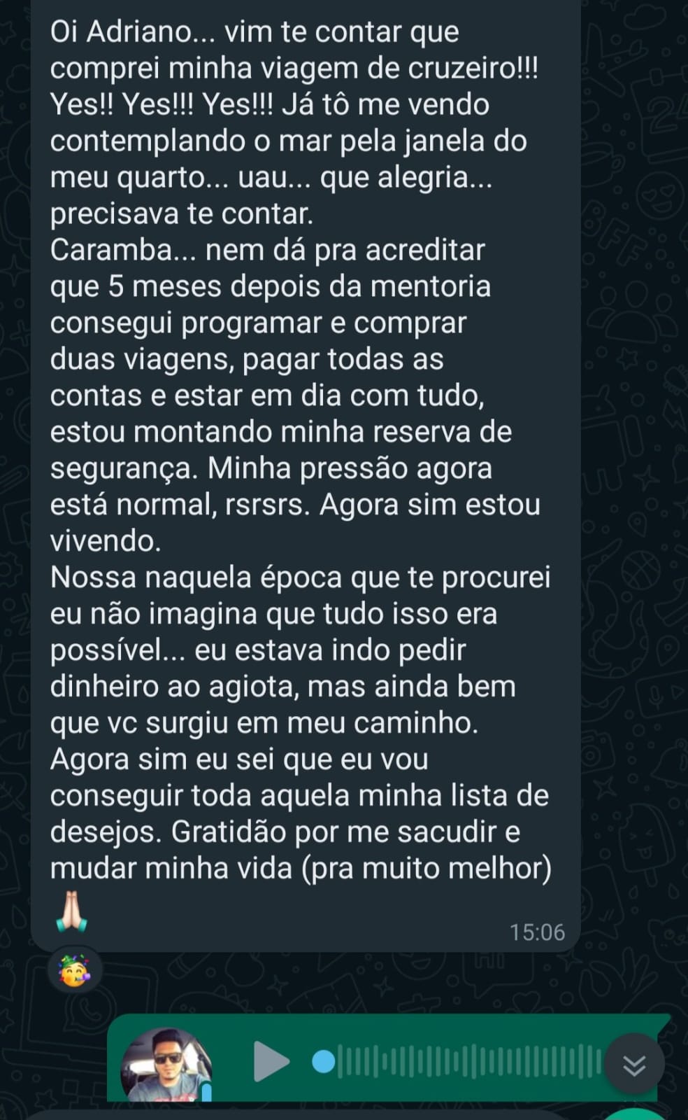 Depoimento de Aluno